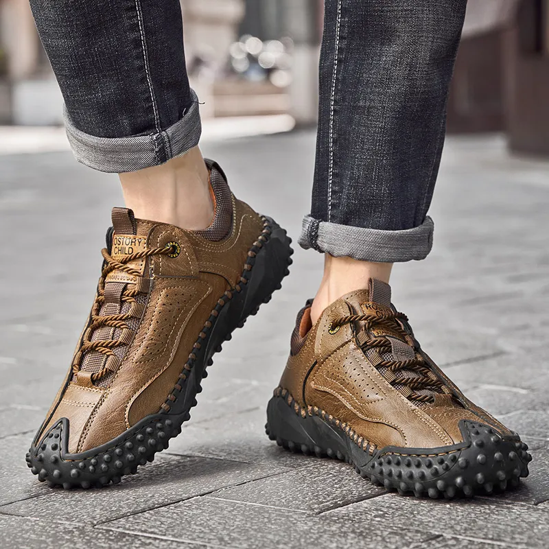 🔥 60% Off – Classic Leather Hiking Boots | Genuine leather, arch support, wide toe box, waterproof and slip-resistant